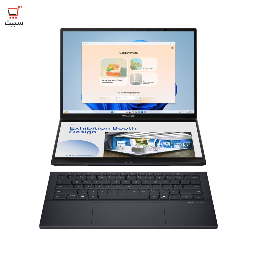 لپ تاپ 14 اینچی لمسی ایسوس مدل Zenbook Duo UX8406CA Ultra 7 255H 32G 1T SSD Intel Arc 3K OLED