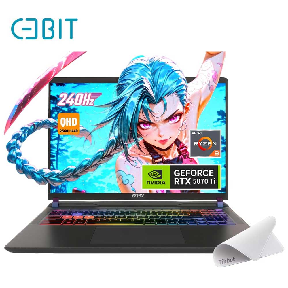 لپ تاپ 16 اینچی گیمینگ وکتور ام اس آی مدل Vector 16 HX AI A8WHG Ryzen 9 8940HX 48G 1T SSD 12G RTX 5070 Ti WQXGA 240Hz RGB