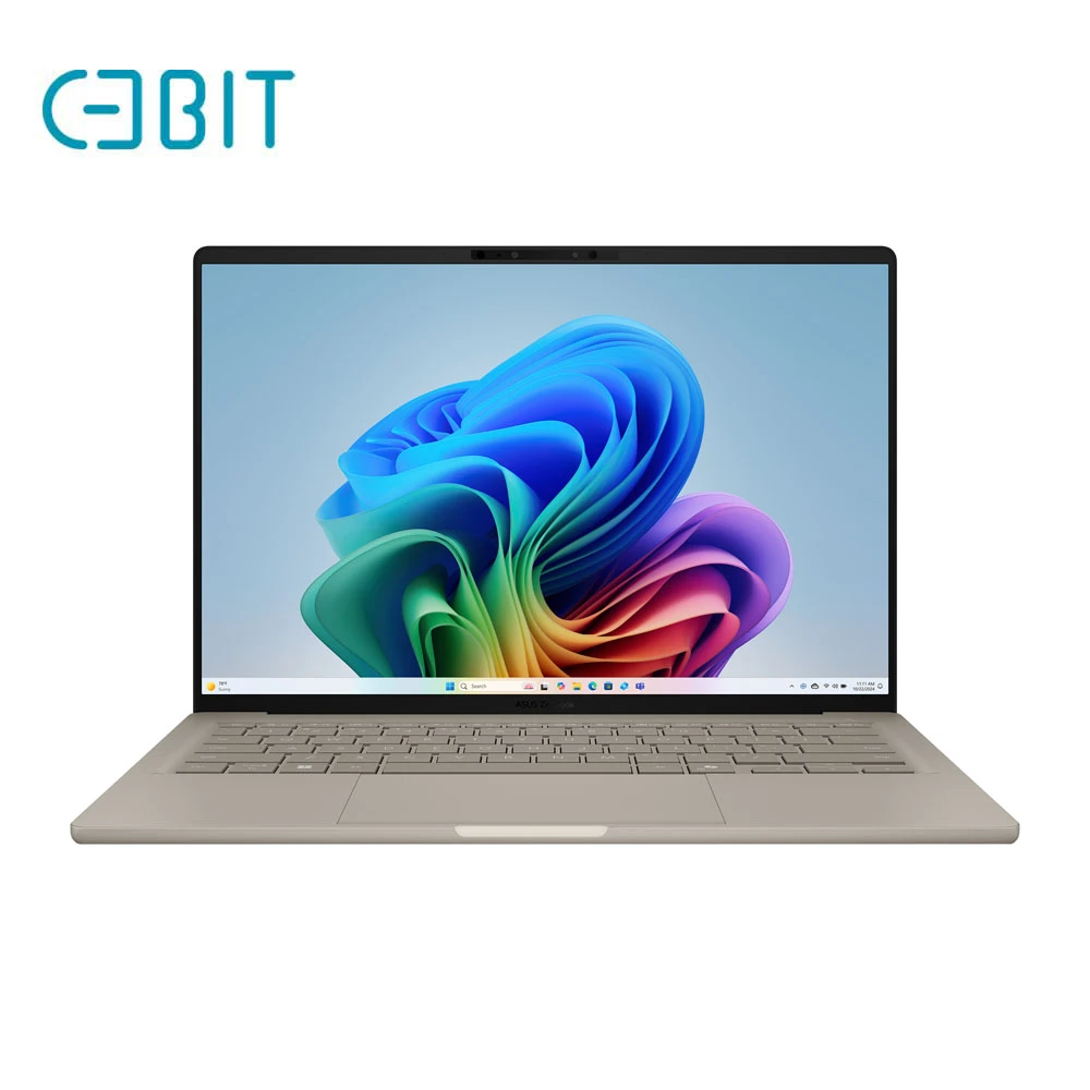 لپ تاپ 14 اینچی زنبوک ایسوس مدل Zenbook A14 2025 UX3407QA Snapdragon X X126100 16G 2T SSD Qualcomm Adreno WUXGA OLED